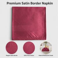 Bordure élégante en satin 100% coton pur, qualité hôtelière et de restauration, rose foncé