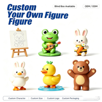 Figurines 3D personnalisées en PVC de panda, directement de l'usine, animaux mignons, dessins animés Kawaii, jouets promotionnels décoratifs en PVC souple, vente en boîte surprise