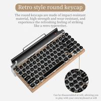 Retro Punk Keyboard Typewriter BT Mechanical Wireless Keyboard Punk Keycaps for Mobile Phone Tablet EXW Retro Punk Keyboard