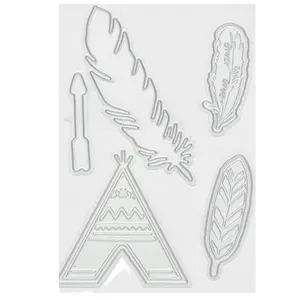 7Pcs Feather Leaves Embossing Metal Cutting Stencil For DIY Scrapbook Album Paper Card