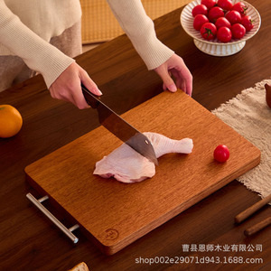 Ebony Solid <b>Wood</b> Cutting Board Rectangle 30x20x2.5cm Kitchen Chopping <b>Block</b> Fruit Slicing Board Household Use - Product Image 4