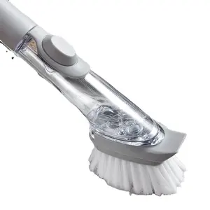 Bàn Chải Với 3 Miếng Bọt Biển Có Thể Thay Thế Pad Rửa Tay Cầm Dài Pan Pot Bàn Chải Rửa Bát Rửa Bàn Chải Nhà Bếp - Product Image 1