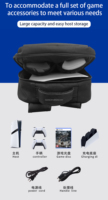 Sac à dos de protection confortable à grande capacité avec fermeture éclair en nylon pour console PS5 PRO avec bandoulière