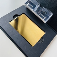 Carte de visite numérique nfc de luxe en métal doré 24k carte de visite intelligente cartes de membre en métal nfc