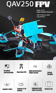 QAV250 3S 4S гоночный Радиоуправляемый комплект 115 мм <span class=keywords><strong>2</strong></span>,5 дюймов F4 5A ESC небольшой пульт дистанционного управления, готовый к полету (RTF BNF) с камерой - Product Image 4