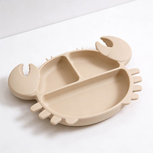 Juego de alimentación para bebés de silicona sin BPA de 7 piezas con diseño de cangrejo, babero, tazón con ventosa, <span class=keywords><strong>vajilla</strong></span> segura e impermeable - Product Image 4