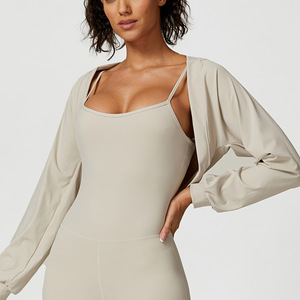 Cape française <span class=keywords><strong>exercice</strong></span> Yoga costume Protection solaire Cardigan mince Cape avec un haut de licou pour l'<span class=keywords><strong>exercice</strong></span> des femmes - Product Image 4