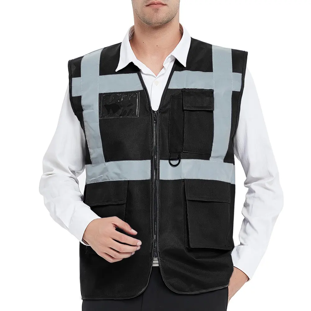 2021 Wholesale safty vest Reflective Mesh Construction Fluorescent Yellow Heavy Duty Custom Logo Safety Vest With Pockes