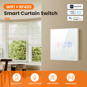 AVATTO CS06 Interrupteur intelligent WiFi+RF433 pour rideaux, contrôle via l'application Tuya, calibration parcentage, compatible Alexa Google Home pour moteur de stores enrouleurs - Product Image 2