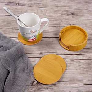 Premium PU Leather Coaster Set Exquisite Heat Insulation Tea Water <b>Cushion</b> Promotional Gift Custom Logo - Product Image 4