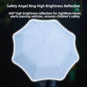 Parapluie double couche personnalisé avec logo, ouverture et fermeture automatiques, embout de sécurité <span class=keywords><strong>anti</strong></span>-retour, protection UV, pour enfants, vente en gros - Product Image 3