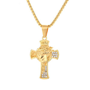 Fatingna Punk Phong Cách <span class=keywords><strong>Retro</strong></span> Thép Không Gỉ Mạ Vàng Lớn Mặt Dây Chuyền Vuông Vòng Cổ Ngọc Trai Cổ Điển Liên Kết Chuỗi Với Kim Cương Cho Món Quà - Product Image 4