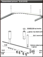 Rail de suspension pour rideaux d'hôpital, rail de rideau médical, séparateur de salle d'urgence, rails de rideaux de lit d'hôpital pour plafond