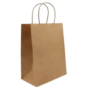 Sıcak satış özelleştirilmiş boyutları ucuz kraft el işi kağıdı götürmek tek kullanımlık kağıt torbalar