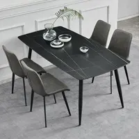 Basit modern tarzı yemek yemek masası ve sandalyeler 4 yemek sandalyeleri modern mermer yemek masası mermer yemek masası seti