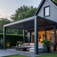 Pergola en aluminium à lames orientables, pavillon de terrasse, structure de jardin avec toit motorisé étanche pour l'ombrage extérieur et les loisirs