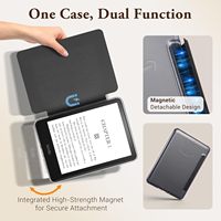 Casing Pelindung Kindle Paperwhite Kulit PU Anti Benturan Desain Khusus, Dapat Dilepas, Magnetik, Fitur Auto Sleep/Wake untuk E-reader