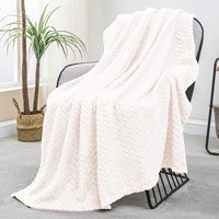 Jeté en flanelle brossée douce BORA, orange brûlé, couvertures en polaire à motif chevron pour canapé, fauteuil, divan