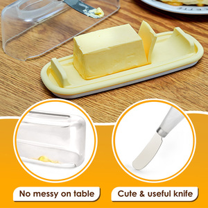 Wholesale Plastic Butter <b>Box</b> with Lid and Knife ABS Cheese Cutter Fresh-keeping <b>Storage</b> - Product Image 4