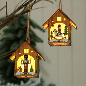 Maison en bois lumineuse à assembler, Casse-Noisette, Ornement de sapin de Noël, Cadeau DIY pour enfants, Maison en bois - Product Image 2