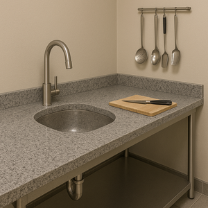 Salle de bain en granit gris moderne, écologique, simple mais pas simpliste, pour villa et appartement - Product Image 3