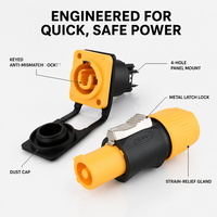 Connecteur d'alimentation Leaka RJ45 IP67 étanche 3 broches XLR aviation YF24 20A 500V jaune pour affichage audio