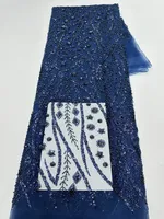 En stock, dentelle en maille à sequins fabriquée en usine pour bal de promo, fête, mariage Y30192