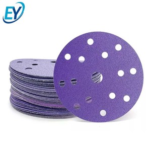 Di alta qualità 125mm 40-1000 # viola anello di ceramica disco levigante durezza media per disco Velcro carta vetrata per metallo Multi foro - Product Image 5