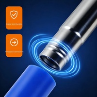 Grattoir de nettoyage en acier inoxydable avec manche bleu à jointure, manche détachable, décapant d'adhésif pour verre, nettoyeur de joint de carrelage