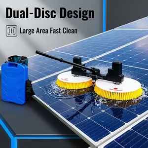 Machine de nettoyage photovoltaïque électrique à double tête avec disque en <span class=keywords><strong>nylon</strong></span> pratique, brosse de nettoyage OEM pour panneaux solaires - Product Image 1