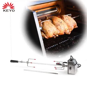Free Length Adjustment Outdoor Roaster Accessories Chicken Fork Universal Delux Stainless Steel Rotisserie Grills