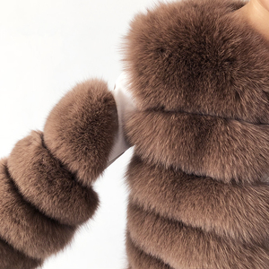 Veste d'hiver chaude en fourrure de renard naturelle Vêtements d'extérieur pour femmes Manteaux en fourrure véritable pour dames - Product Image 6