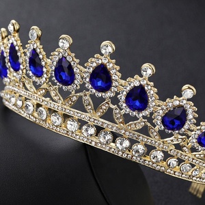 ใหม่ sapphire tiara เจ้าสาว crown big amazing มงกุฎแต่<span class=keywords><strong>ง</strong></span><span class=keywords><strong>ง</strong></span>านเจ้าสาว tiaras - Product Image 4