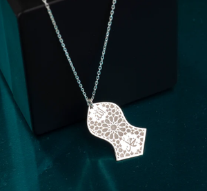 Prophète Muhammad empreinte collier islamique Allah pendentif en acier inoxydable 316L étanche bijoux pour femmes pour hommes Yoga - Product Image 2