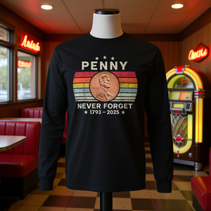 Camiseta de manga larga con diseño de Penny Never Forget 17932025 Retro Us Cent Money - Product Image 3