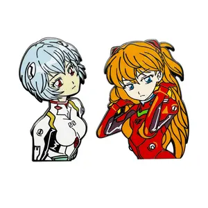 Ingrosso cartone animato EVA nuovo secolo spilla Evangelion Ayanami Rei e Asuka spille in metallo