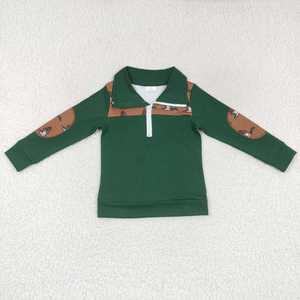 Enfants automne hiver chemises vêtements enfant en bas âge garçons manches longues chasse canards Baseball demi fermeture éclair hauts prêt à expédier - Product Image 3