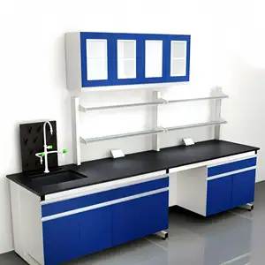 Lavabo tezgahı laboratuvar mobilyası laboratuar bankları ile maksimum fizik kimyasal laboratuvar iş istasyonları