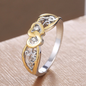 Anillo de compromiso con forma de corazón F512 para mujer con circonita cúbica creada en laboratorio, joyería de moda - Product Image 5