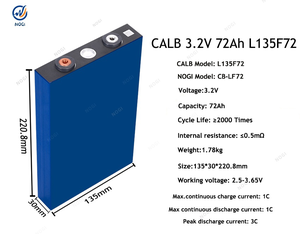 正品 CALB L135F72 3.2V 72Ah 方形磷酸铁锂电池 2000 次循环磷酸铁锂电池，用于太阳能存储 - Product Image 2