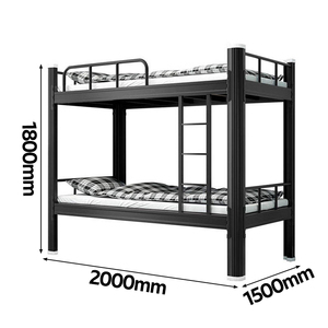 Двухъярусная кровать Homniture Modern с регулируемым стальным каркасом, полноразмерная, прочная и устойчивая конструкция, для использования в школах - Product Image 2