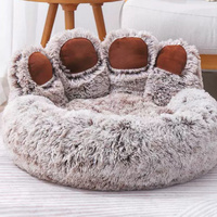 Cama para Perros de Felpa Suave con Forma de Pata de Oso, Cálida para Invierno, Nido para Gatos, Colchoneta para Dormir para Mascotas en Todas las Estaciones, Sofá Cama para Perros y Gatos Medianos y Grandes