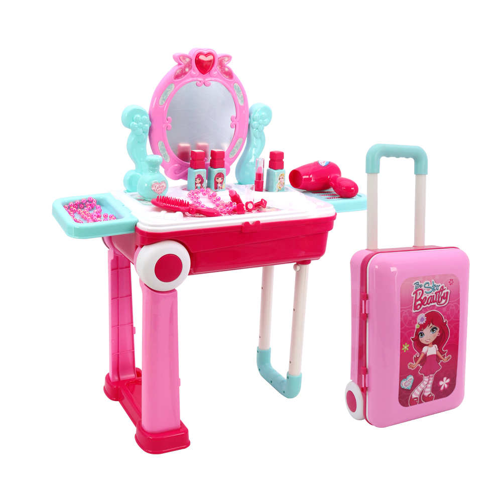 Qilong-Pink Princess Suitcase для Kids, Beautiful Dresser Toys, Educational Play Makeup, Other Toys & Hobbies