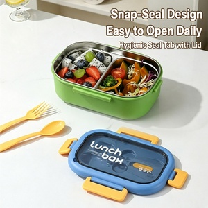 Boîte à lunch isotherme en plastique de qualité alimentaire pour étudiants et employés de bureau, portable avec compartiment alimentaire - Product Image 3