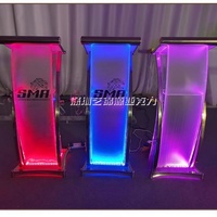 Púlpito de podio de plataforma de acrílico de atril de iluminación transparente personalizado de fábrica