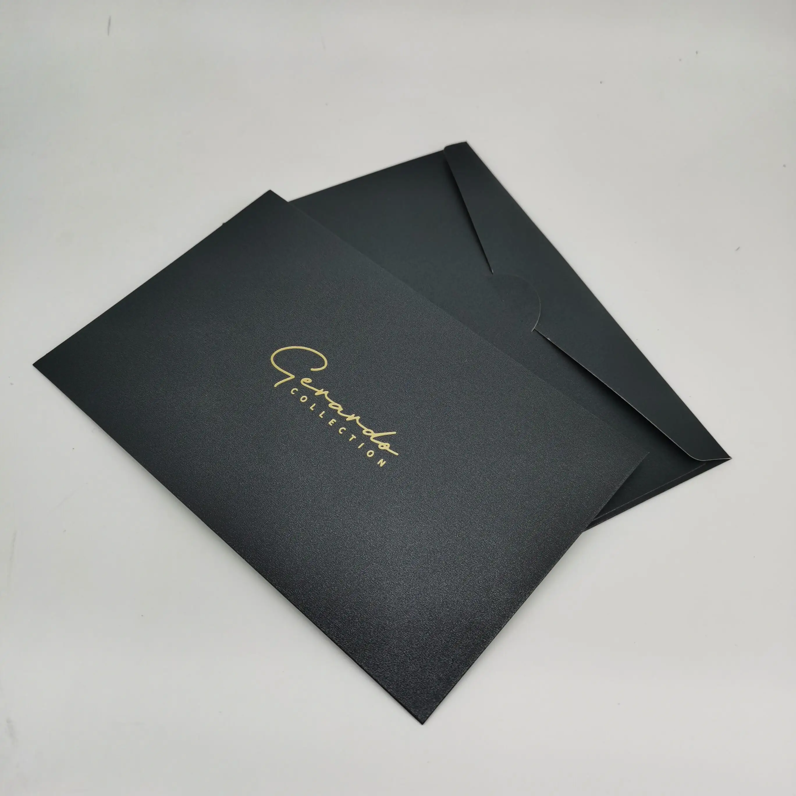Vente chaude Logo personnalisé feuille d'or estampage enveloppes biodégradables Art papier emballage enveloppe merci cartes ensemble enveloppes