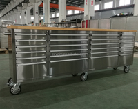 96 pouces. Armoire à outils extra-large robuste avec 24 tiroirs, établi à outils, prise de courant certifiée OEM pour garage et atelier