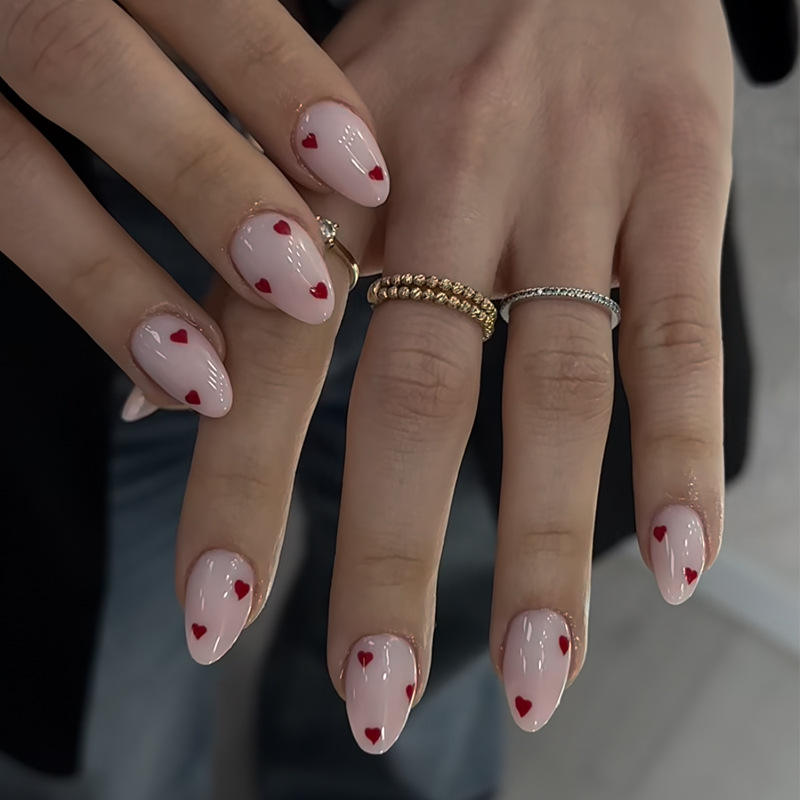 หัวใจสีแดงหยกสีชมพู BZ1406