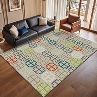 Tapis de luxe modernes à motifs floraux en polyester et tapis de salon – Écologiques, lavables, adaptés aux animaux de compagnie