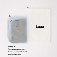 Housse en coton éponge de haute qualité Oreiller gonflable de plage transparent avec insert amovible Serviette de plage portable lavable en machine